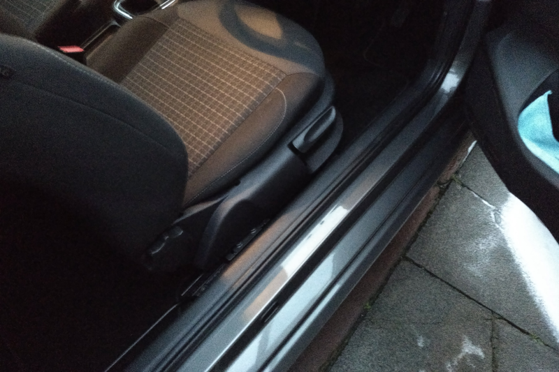 Found a couple of heel scratches on the door sill, quickly removed and protected.